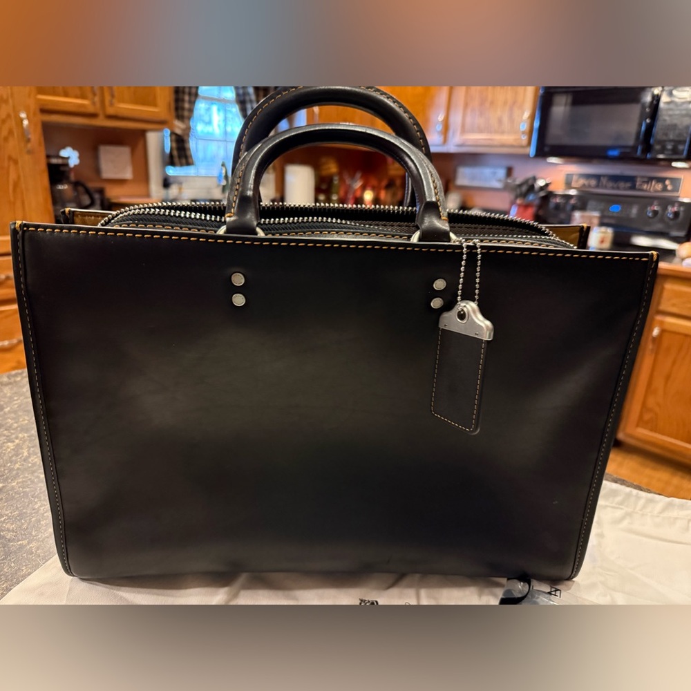 COACH ROGUE BRIEF BLACK/ SILVER BRIEFCASE WITH TAGS